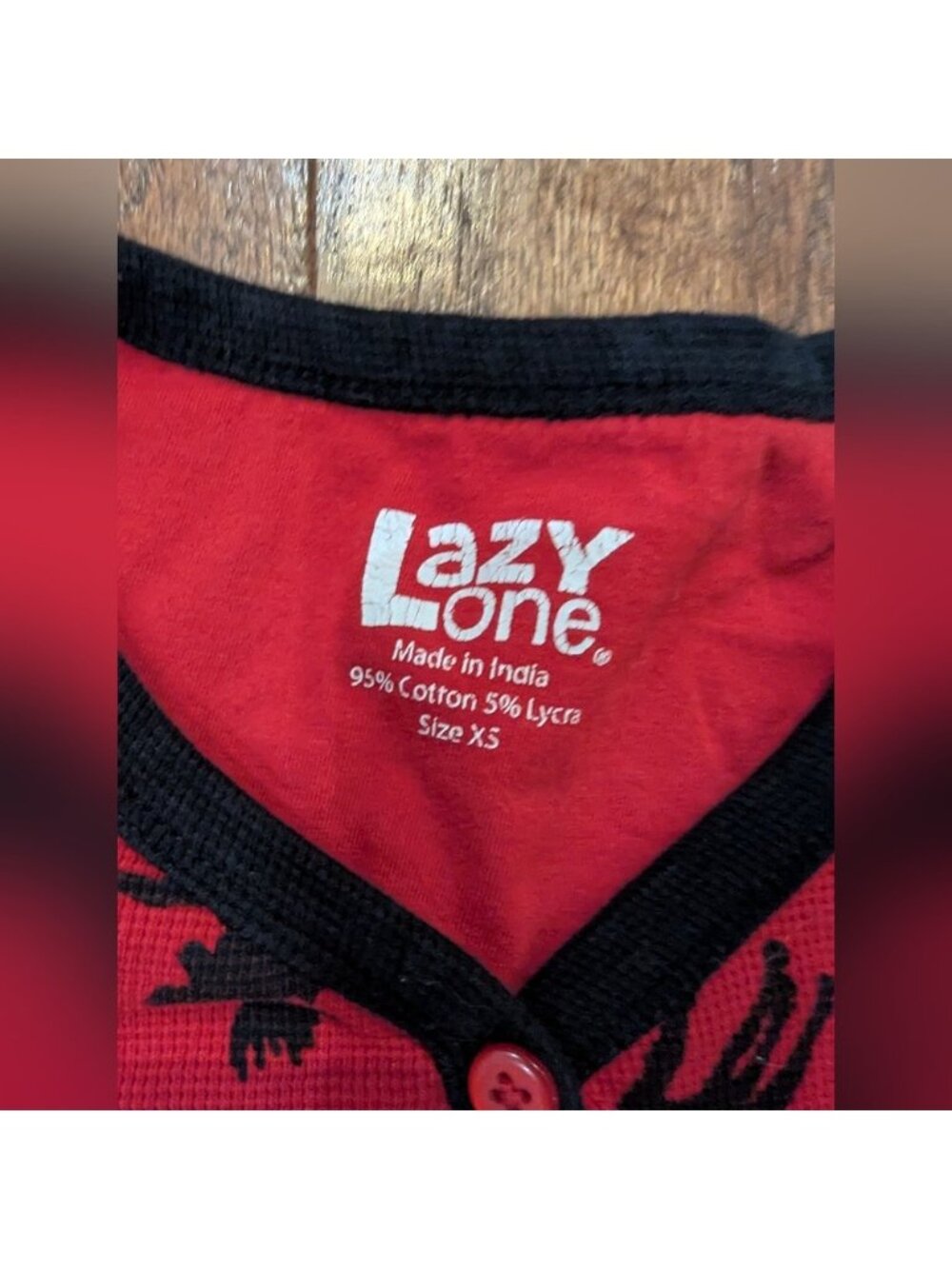 LazyOne long-sleeve Red Cotton Moose pajama Set. XS Adult Unisex - Picture 5 of 11
